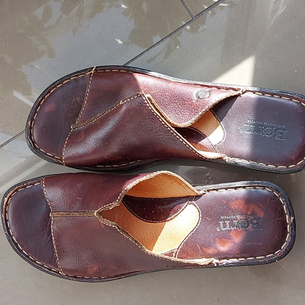 Born leather wedge sandals